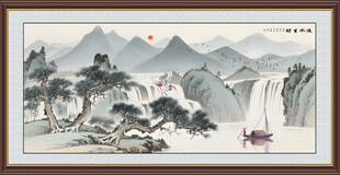 流水生财国画