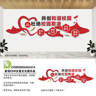 杜绝校园欺凌文化墙