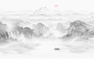 国画水墨山水