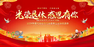 退休欢送会背景展板
