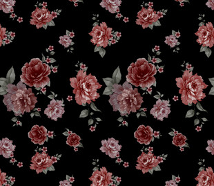 黑色底花卉图案纹理