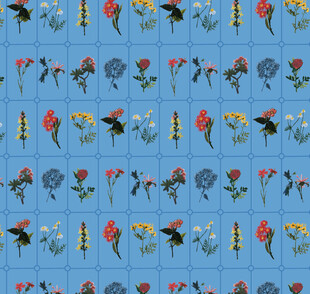 蓝色花卉图案背景纹理