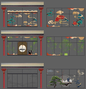 高级感中式橱窗玻璃贴