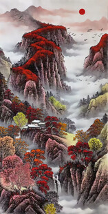 竖幅山水画