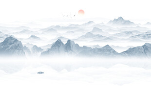 新中式山水背景墙