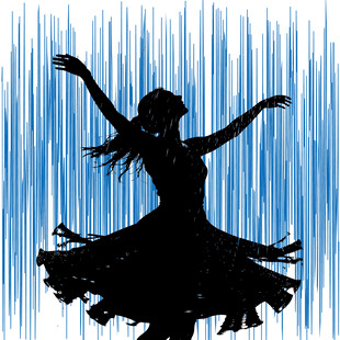 舞动的黑色剪影