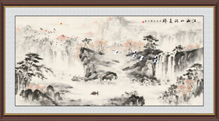 流水生财国画