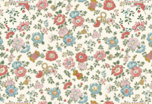 复古风多彩花卉图案布料