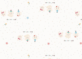 卡通图案白色布料纹理