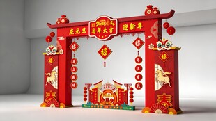 中式婚庆庆拱门装饰布置