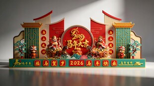 中式喜庆场景装饰摆件