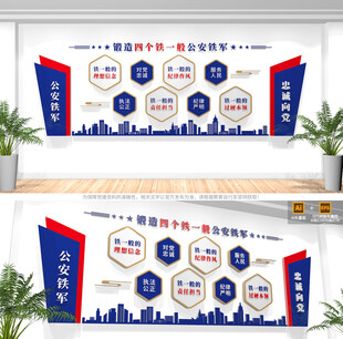 四个铁一般公安警营文化墙