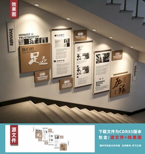 公司楼梯间文化展示墙设计