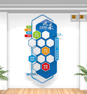 竖版企业团队风采照片墙