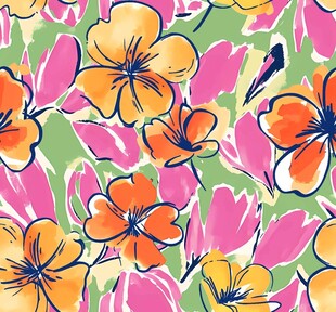 多彩花卉图案背景设计