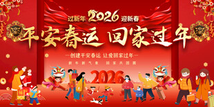 2026年春运背景展板