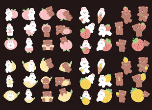 可爱卡通食物贴纸集合