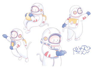 可爱卡通宇航员插画形象