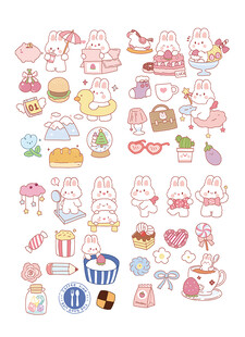 可爱卡通甜点贴纸集合