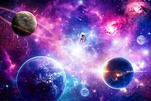 梦幻星空宇宙星球外太空银河背景