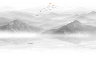 新中式群山背景墙