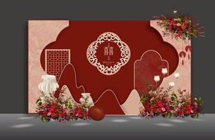 中式婚礼红色婚礼效果图