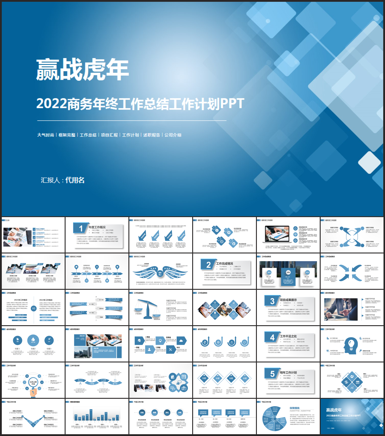简约商务年终总结PPT