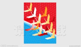 日式屏风设计（吉祥仙鹤）