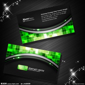 环保类名片 绿色背景名片 潮流名片