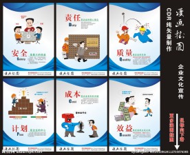 建筑企业漫画挂图