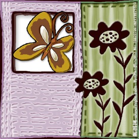 精品蝴蝶花卉无框画