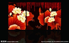 装饰画荷花