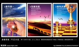 企业精神 企业文化墙 沙漠骆驼 奖牌象棋 企业画册设计