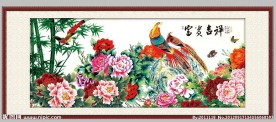 国画孔雀牡丹