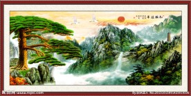 国画迎客松 迎客松