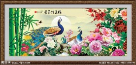 梅兰竹菊 花鸟图