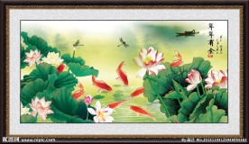 九鱼图 古画