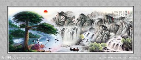 迎客松 国画