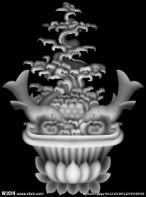 八仙八宝灰度图
