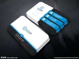 蓝色商业服务名片模板