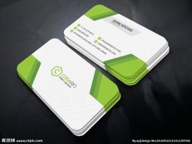 绿色环保创意PSD名片模板