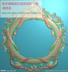 洋花镜框边框门上花精雕图