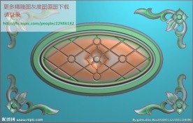 四季椭圆形门上花精雕图