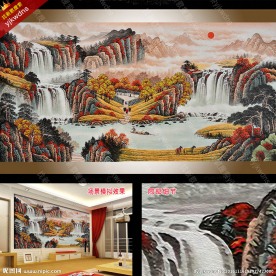 遍地黄金山水国画