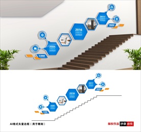 企业楼梯文化墙