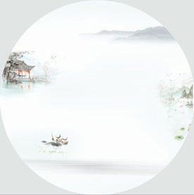 江南水乡 水墨画 源分层