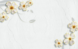 兰花 3D壁画 源分层