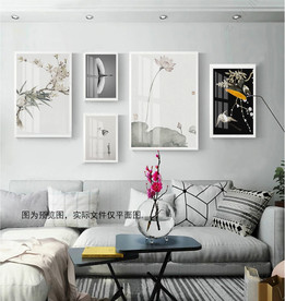 中国风新中式组合北欧客厅装饰画
