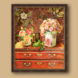 花卉静物欧式复古装饰油画