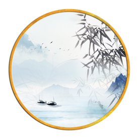 中国风   抽象山水画 大厅装